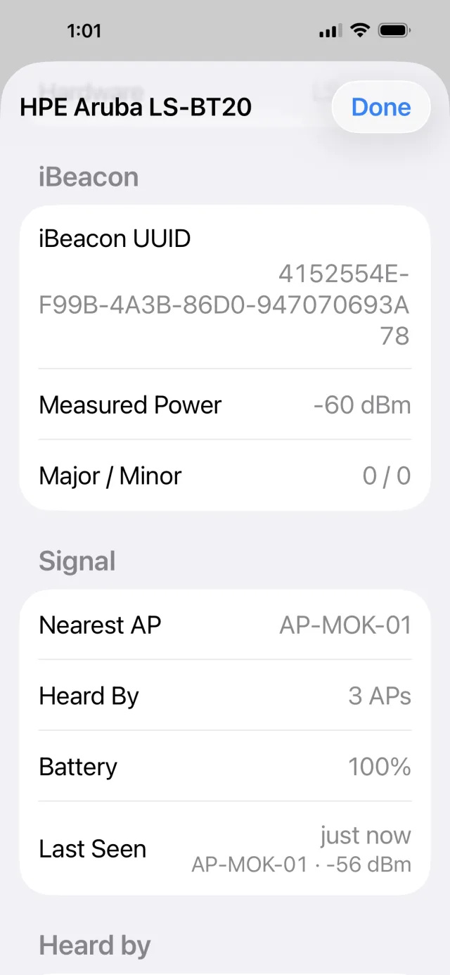 Bluetooth asset tag detail
