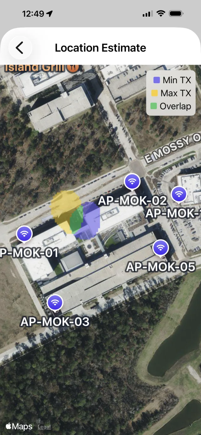 RF Locate floor map